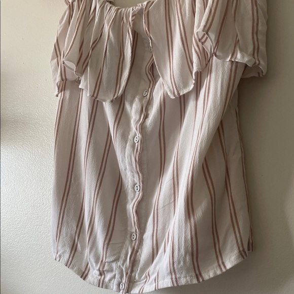 Privacy Please Ruffle Stripe Blouse-Small - Picture 4 of 11